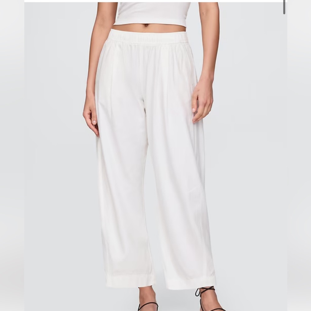 GAP Mid Rise Linen-Blend Easy Barrel Pants